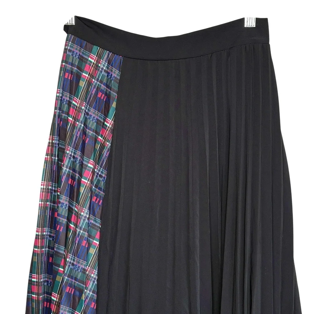Zero Degrees Celsius Pleated Plaid Lace Skirt S Preppy Steampunk Midi Whimsigoth